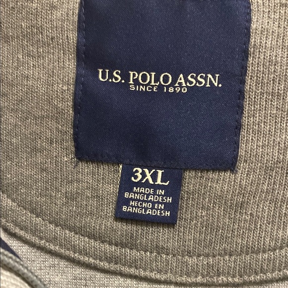 U.S. Polo Assn. Gray Zip Up Sweater with Stand-Up Collar size 3x - Picture 6 of 8
